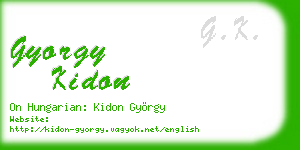 gyorgy kidon business card